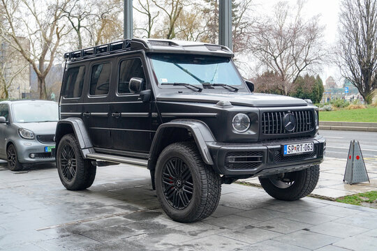 Budapest , Hungary , 05 05 2025 : black Mercedes AMG G63