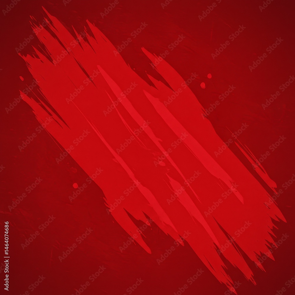 Poster red textured background with brush strokes and abstract design
