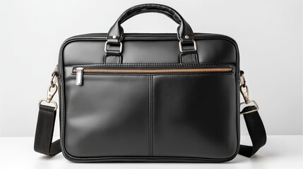 Professional black briefcase with secure zipper and comfortable handle for business travel
