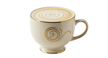Isolated Coffee Cup with Latte Art