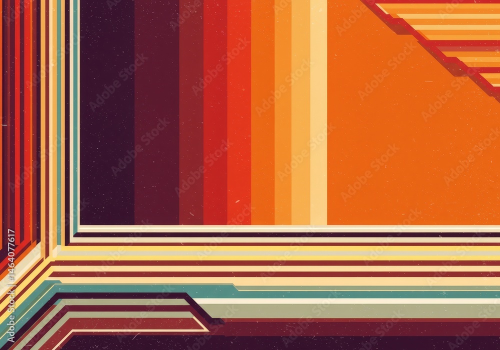 Poster retro abstract background with vintage stripes and geometric pattern