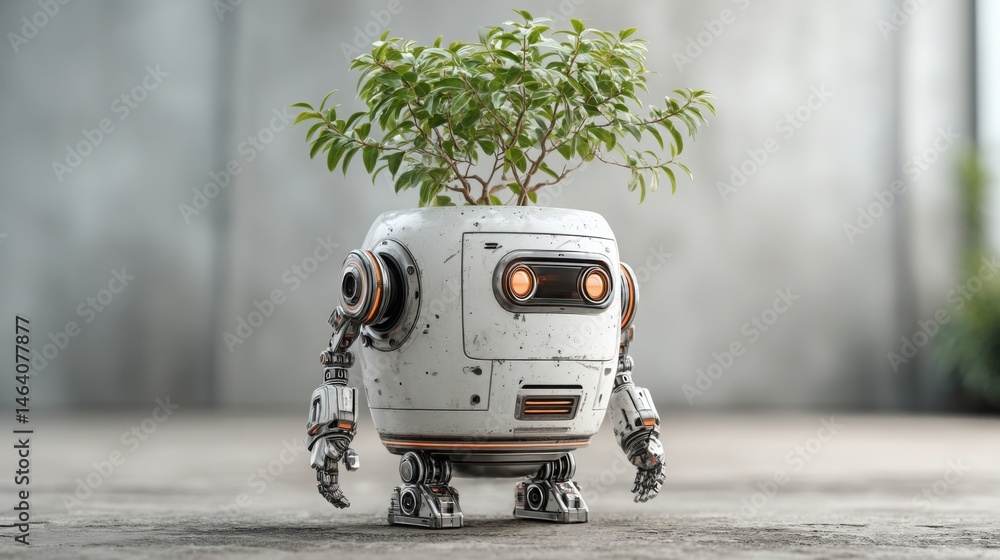 Poster advanced automated growth structure icon illustrating ai business design for future-oriented digital