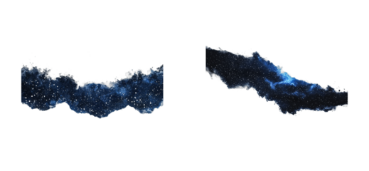 Cosmic cloud edge with stars, celestial element, cut out transparent