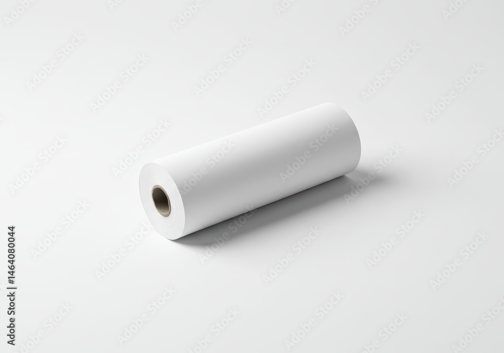 Poster Roll of white paper on a white background in a studio setting for design elements
