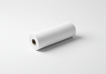 Roll of white paper on a white background in a studio setting for design elements