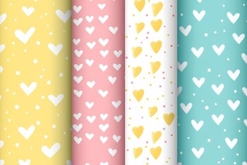 Pastel Heart Patterns Collection