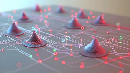 Abstract Technological Circuit Design With Geometric Shapes