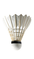 Badminton ball in fly isolated on white