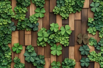 Fototapeta premium St. Patrick’s Day Design with Lucky Four-Leaf Clover