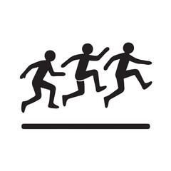 Person Doing Triple Jump Silhouette, Bold Minimal Shape Sports Icon Vector