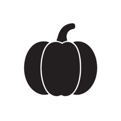 Pumpkin Silhouette, Minimal Shape Halloween Icon Vector