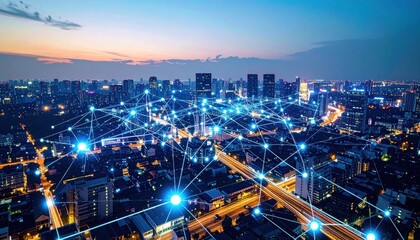 Fototapeta premium City Network at Night