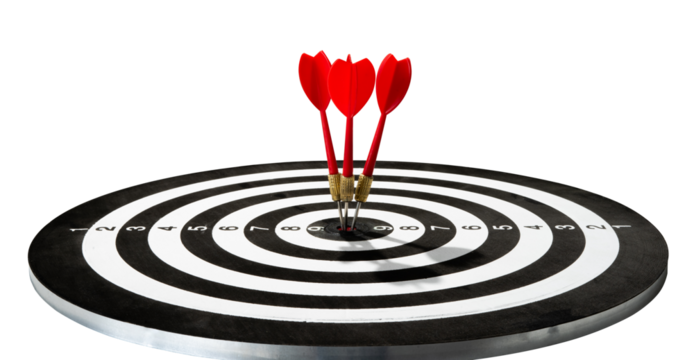 target board with three darts