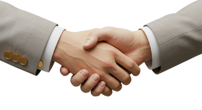 Isolated Business Handshake Symbolizing Agreement and Partnership