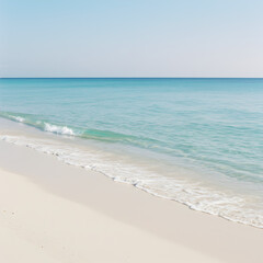 Scenic Tropical Beach with White Sand and Azure Water