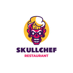 SkullChef Restaurant Mascot Logo Design