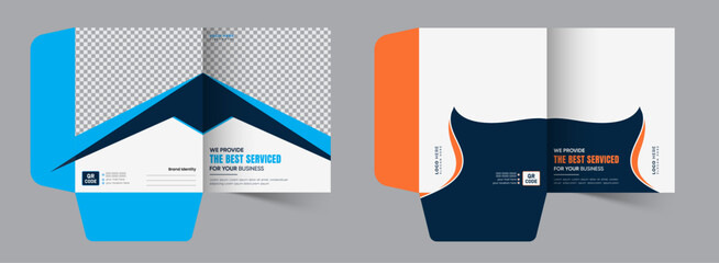 Unique presentation folder template, creative and Luxury folder design, Corporate business Document Folders for your business, a bundle of 2 editable vector templates