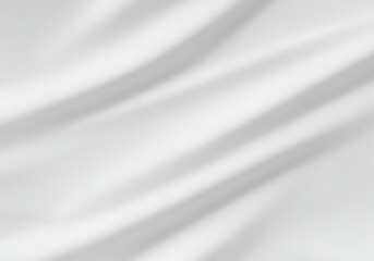 Gentle folds of white fabric create a soft, flowing texture with subtle shadows and highlights, offering a serene backdrop