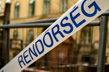 hungarian police tape , crime investigation