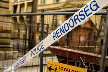 hungarian police tape , crime investigation