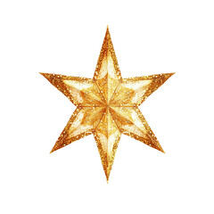 beautiful golden star with intricate details and sparkling finish, perfect for festive decorations or as symbol of celebration and joy. Its radiant design captures attention and adds touch