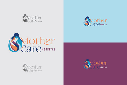 Vibrant and professionally designed logo representing maternity, care, family well-being, and hospital services. Perfect for organizations focusing on motherhood, maternal care, and child health servi