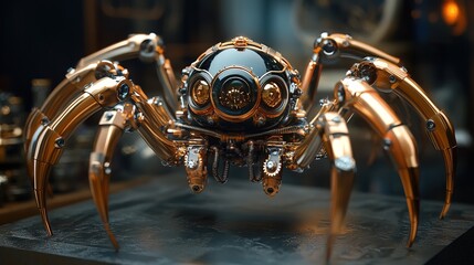 Fototapeta premium Steampunk Mechanical Spider