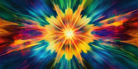 Obraz premium Cosmic Bloom Radiating Abstract Art