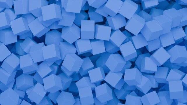 大量の立方体が落下し続けるスロー映像 3DCG