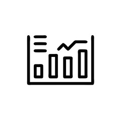 forecast chart, Statistical graphicon data trends in minimalistic style  