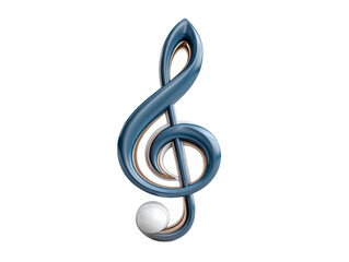 Fototapeta premium Exploring the Profound Symbolism of a Blue Treble Clef Alongside a White Ball in the Realm of Important Musical Note Symbols