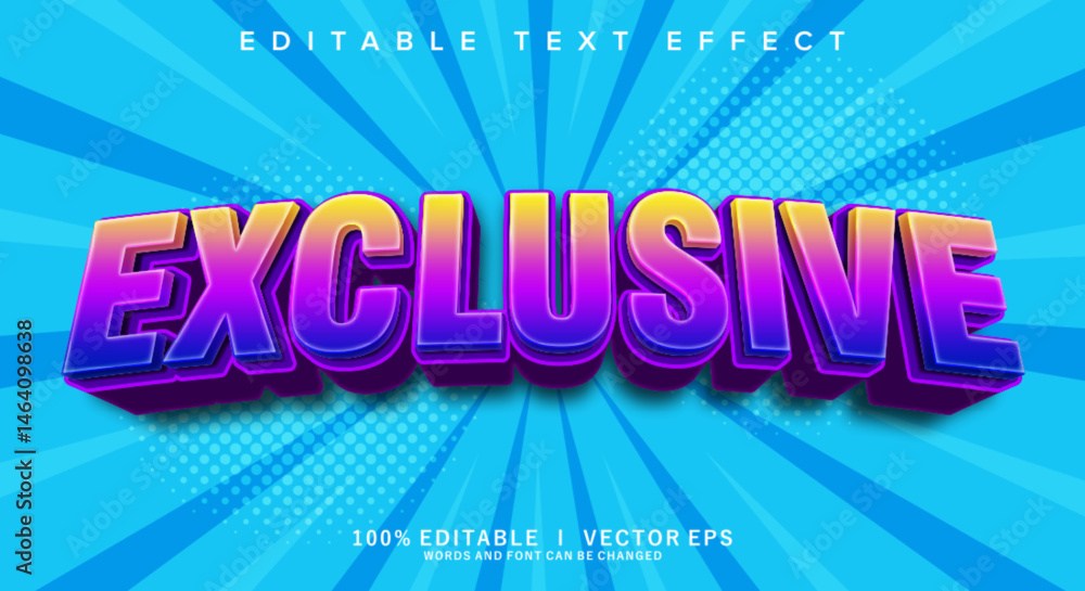 Poster exclusive vector text effect with modern style design