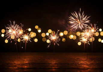 Sparkler Background Festive Night Light New Year Celebration Sparks