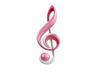 Exploring the Symbolism of Musical Harmony with a Unique Pink Treble Clef and White Treble Representations in Artistic Design