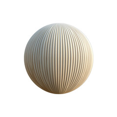 Abstract 3D Render of a Fluted Sphere, Beige Textured Globe