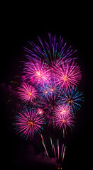 Spectacular Fireworks Display Illustration In A Dark Night Sky Event Celebration