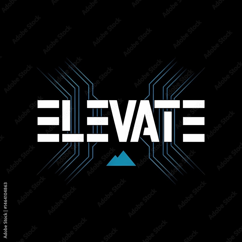 Poster modern elevate typography with circuit board design on black background