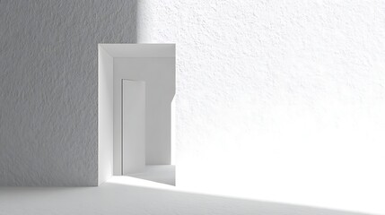 Architectural interior white space geometric composition