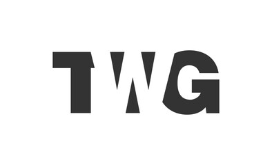 TWG logo design. Initial letter T W G bold font style for tech startups, consulting, corporate branding. Creative company name, headlines typography identity, trendy logotype.