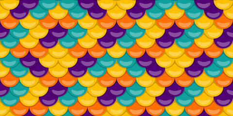 Vibrant, colorful fish scale pattern.  Perfect for textile design, backgrounds, or playful branding. © Olena