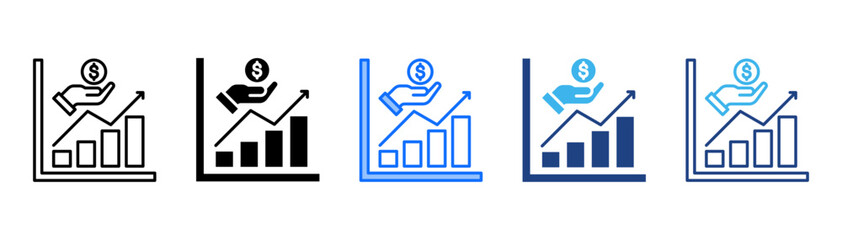 Public Offering Icon Set With Multiple Style Collection 