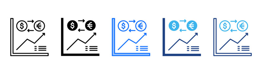 Foreign Exchange Icon Set With Multiple Style Collection 