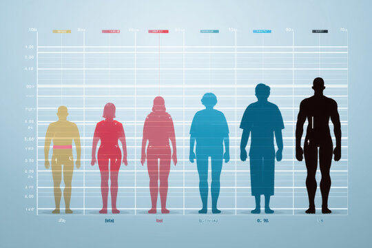Analyze body mass index chart showing different health weight categories
