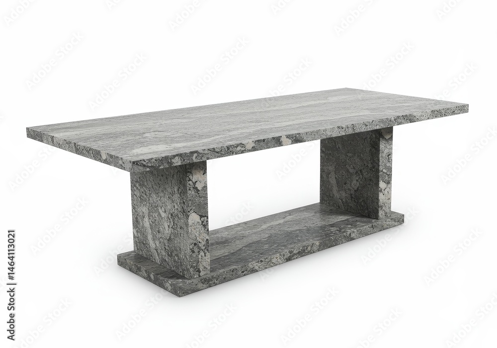 Aufkleber textured stone table with rectangular top on white background