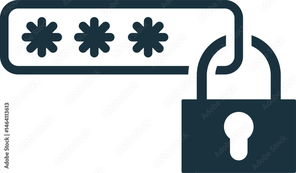 Aufkleber password protected padlock securing online data and privacy