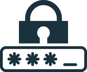 Padlock protecting password input field, ensuring online security