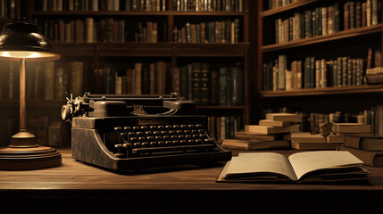 Literary scene with nostalgic typewriter