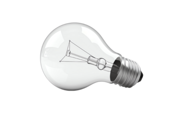A clear light bulb showcasing its unique internal structure, symbolizing innovation and bright ideas for modern design.