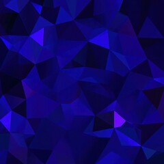 Obraz premium Abstract geometric pattern of dark blue triangles. A complex, vibrant design with various shades of blue, creating a textured, three-dimensional effect