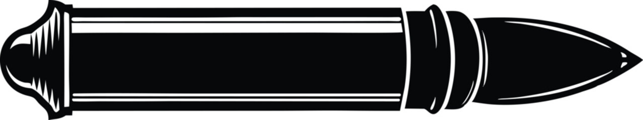 Silhouette bullet with white background vector art isolated illustration design element